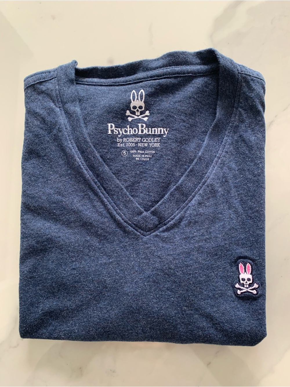 Psycho Bunny V-Neck Tee Set in Black and Navy Blue. Men’s Medium - Picture 8 of 12